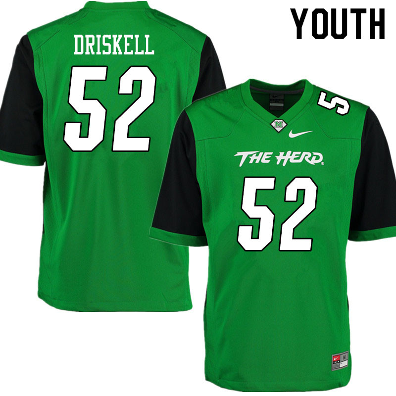 Youth #52 Ethan Driskell Marshall Thundering Herd College Football Jerseys Sale-Gren - Click Image to Close